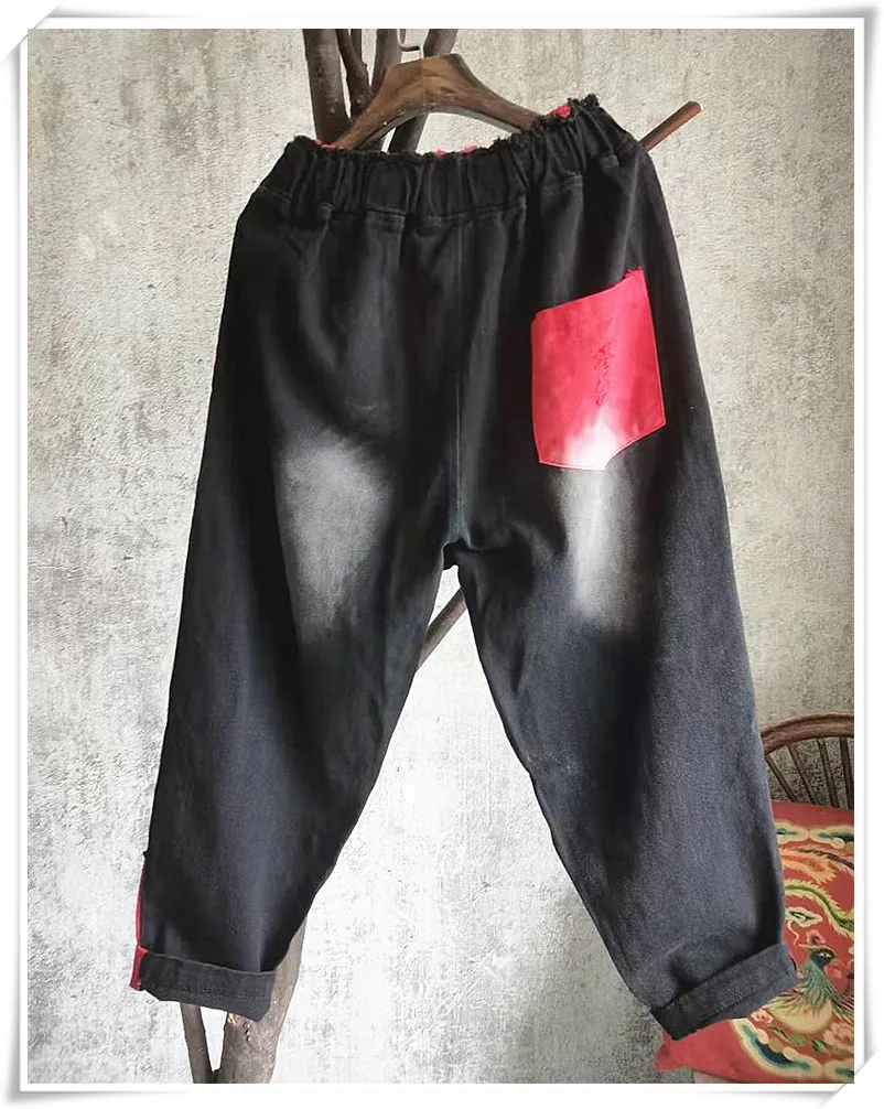 QING MO Loose Fit Women Letter Embroidery Pants 2021 Women High Elastic Waist Pants Female Holes Pants Trousers ZQY6932
QING MO Loose Fit Women Letter Embroidery Pants 2021 Women High Elastic Waist Pants Female Holes Pants Trousers ZQY6932