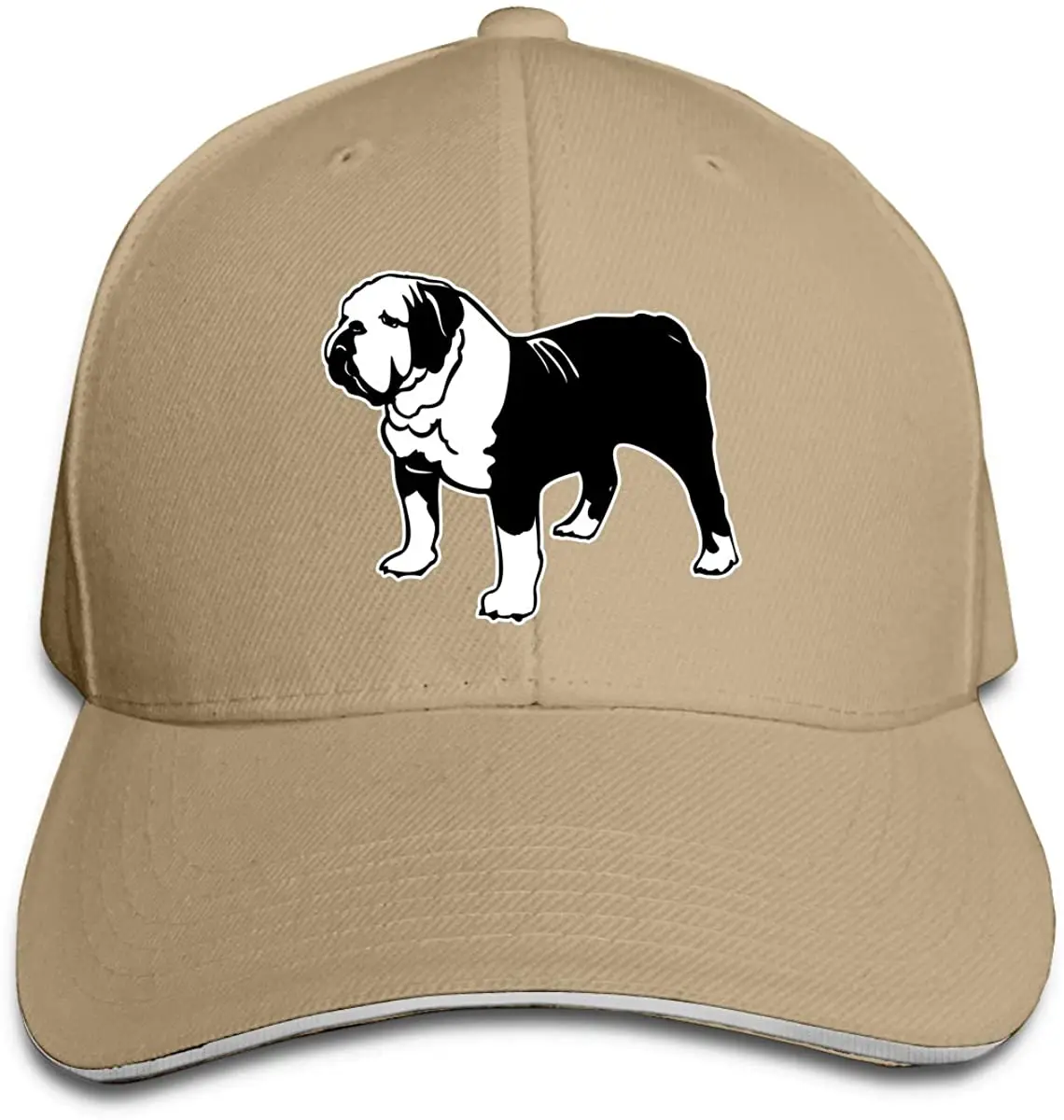 

Unisex English Bulldog Velcro Adjustable Sandwich Peaked Cap Sports Cap