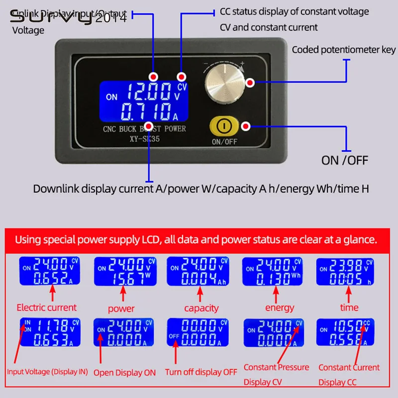DC-DC Digital LCD Display Constant Voltage Current Step-down Programmable control Power Supply Module Ammeter 
DC-DC Digital LCD Display Constant Voltage Current Step-down Programmable control Power Supply Module Ammeter