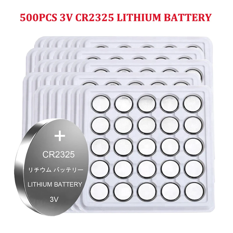 500pcs CR2325 3V Lithium Battery BR2325 ECR2325 DL2325 CR 2325 Button Coin Cell For Watches Toys Lights
500pcs CR2325 3V Lithium Battery BR2325 ECR2325 DL2325 CR 2325 Button Coin Cell For Watches Toys Lights