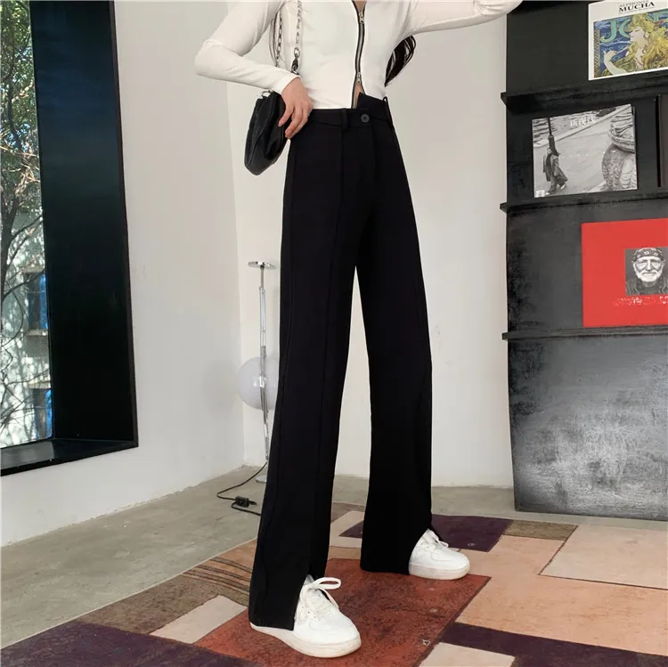 YTX528 Split pants women spring 2021 new Korean version of high waist casual pants all-match black trousers
YTX528 Split pants women spring 2021 new Korean version of high waist casual pants all-match black trousers