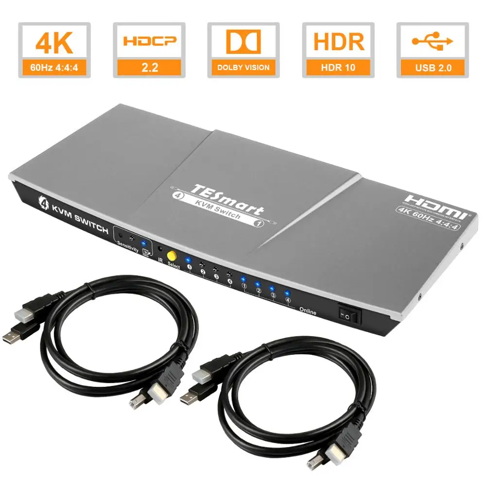 KVM-переключатель, поддержка аудиовыхода s L/R и USB 2,0, 60 Гц, 4:4:4 UHD
KVM-переключатель, поддержка аудиовыхода s L/R и USB 2,0, 60 Гц, 4:4:4 UHD