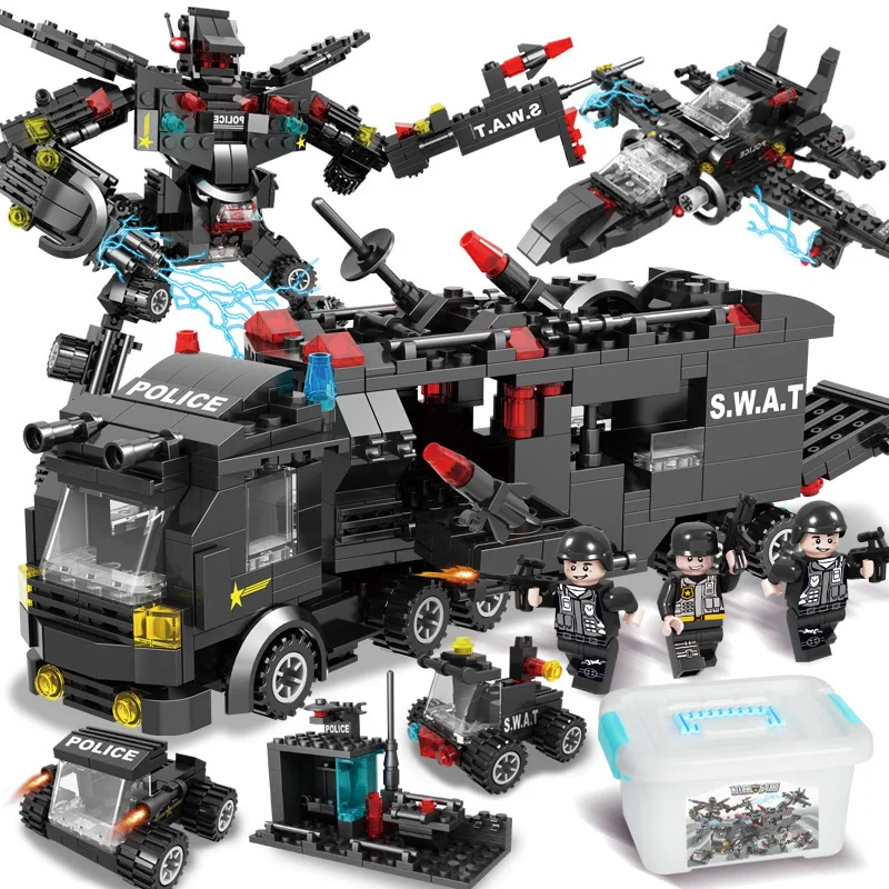 1005pcs City Police Station Car Building Blocks For City SWAT Team Truck House Blocks Technic DIY Toy For Boys Children
1005pcs City Police Station Car Building Blocks For City SWAT Team Truck House Blocks Technic DIY Toy For Boys Children