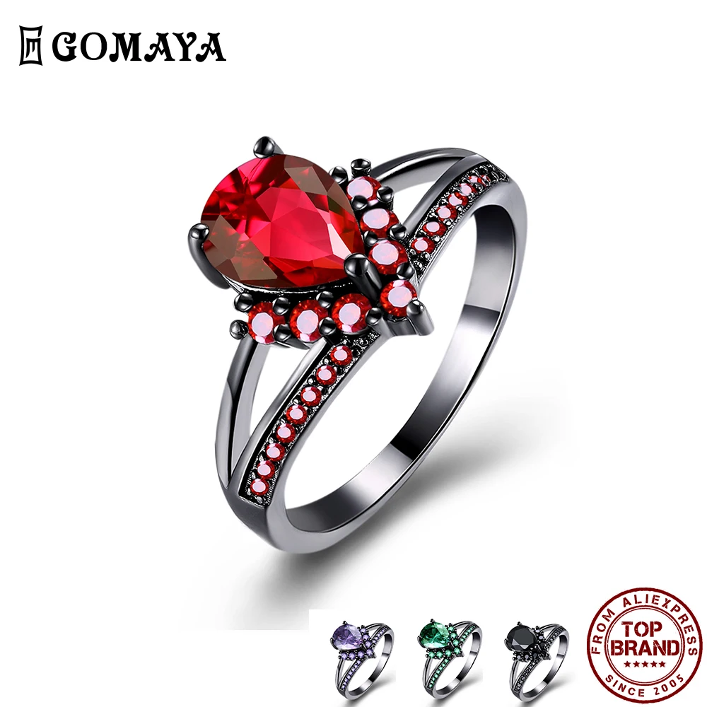 GOMAYA Classical Elegance Women Rings Romantic Water Drop Shape Zircon Ring Valentine's Day Gift For Girlfriend Fashion Jewelry
GOMAYA Classical Elegance Women Rings Romantic Water Drop Shape Zircon Ring Valentine's Day Gift For Girlfriend Fashion Jewelry