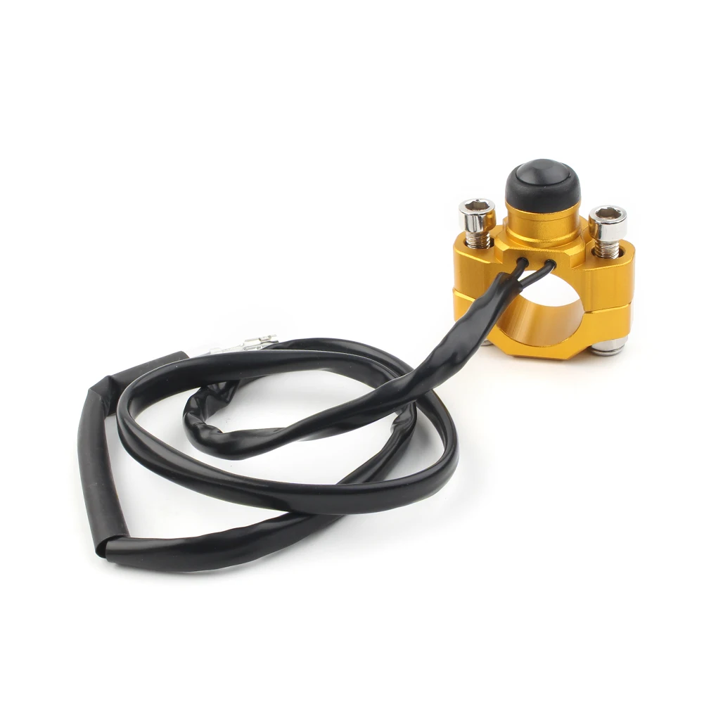 Gold Universal Rotating Bar Clamp Start Stop Kill Switch Button for 7/8 22 Handlebar
Gold Universal Rotating Bar Clamp Start Stop Kill Switch Button for 7/8 22 Handlebar