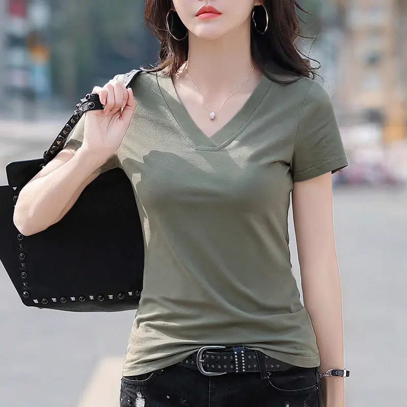 95% cotton summer white short sleeve women's T-shirt women's 2021 new half sleeve T-shirt women's short top fashion
95% cotton summer white short sleeve women's T-shirt women's 2021 new half sleeve T-shirt women's short top fashion