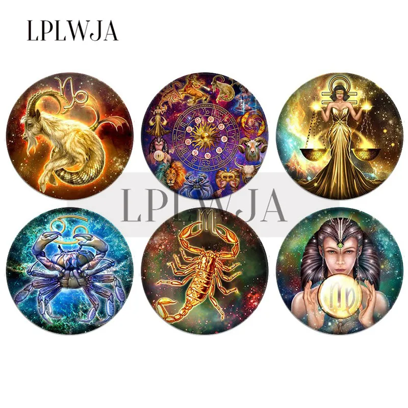 LPLWJA New 12 Constellation Pattern Round Glass Cabochon Photo Dome Flatback Base Tray Blank Jewelry Accessories Findings
LPLWJA New 12 Constellation Pattern Round Glass Cabochon Photo Dome Flatback Base Tray Blank Jewelry Accessories Findings