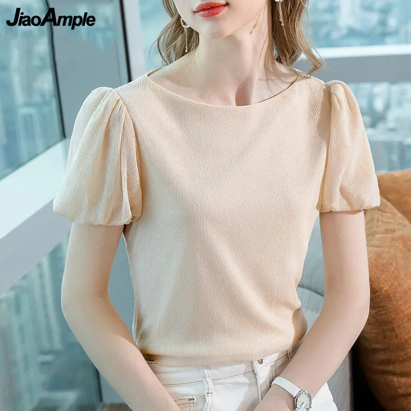 Solid Chiffon T-Shirt Women 2021 Summer French Graceful Puff Sleeve Blouse Office Lady Temperament Clothing New Tops Female
Solid Chiffon T-Shirt Women 2021 Summer French Graceful Puff Sleeve Blouse Office Lady Temperament Clothing New Tops Female