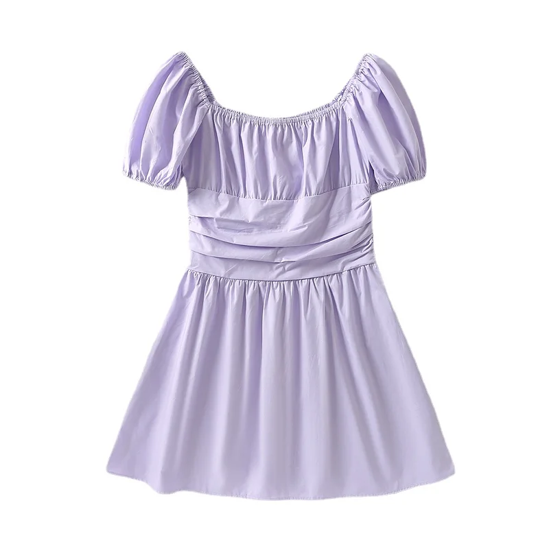 DOUJILI Elegant Women Dress Short Sleeve Round Neck Pleated Waist Purple Dress For Party Midi Dress 2021 New 
DOUJILI Elegant Women Dress Short Sleeve Round Neck Pleated Waist Purple Dress For Party Midi Dress 2021 New