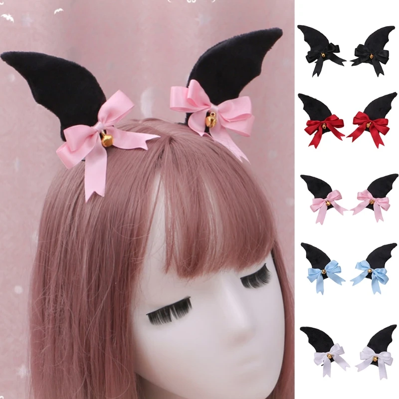 Plush Devil Bat Wing Hair Clips Sweet Bowknot Bell Lolita Cosplay Party Hairpins 83XF
Plush Devil Bat Wing Hair Clips Sweet Bowknot Bell Lolita Cosplay Party Hairpins 83XF