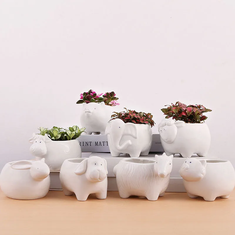 Fairy Garden Cartoon Animal Stoneware Ceramic Succulent Flower Pot White Porcelain Green Plant Basin Home Creative Gardening
Fairy Garden Cartoon Animal Stoneware Ceramic Succulent Flower Pot White Porcelain Green Plant Basin Home Creative Gardening