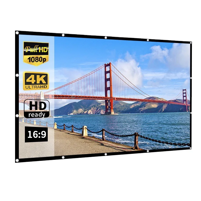 Экран для проектора, 100 дюйма, 3D HD 16:9, простой складной портативный проектор из полиэстера с защитой от сгибов, экран для кинотеатра
Экран для проектора, 100 дюйма, 3D HD 16:9, простой складной портативный проектор из полиэстера с защитой от сгибов, экран для кинотеатра
