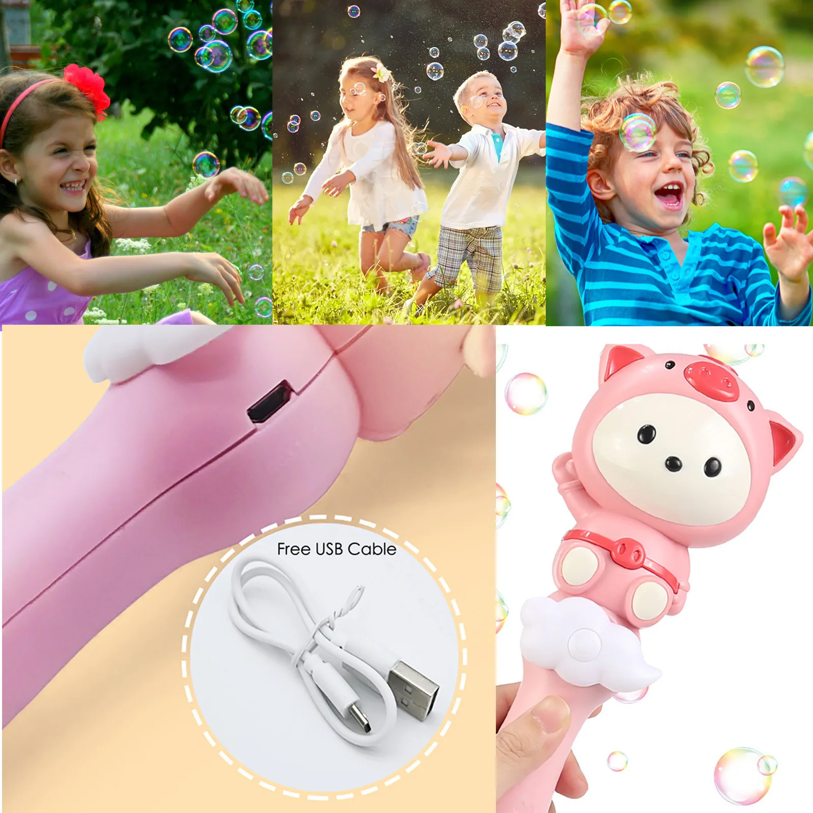 10ml Cute Pig Bubble Wand Light Up Bubble Srum Sound Child ToyCartoon Kawaii Pig Parent-child Interaction Summer Toy2021
10ml Cute Pig Bubble Wand Light Up Bubble Srum Sound Child ToyCartoon Kawaii Pig Parent-child Interaction Summer Toy2021