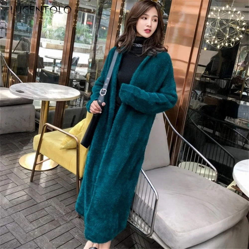 Lugentolo Mohair Cardigan Women Sweater Furry Korean Style Autumn Winter New Long-sleeved Loose Open Stitch Womens Sweaters
Lugentolo Mohair Cardigan Women Sweater Furry Korean Style Autumn Winter New Long-sleeved Loose Open Stitch Womens Sweaters
