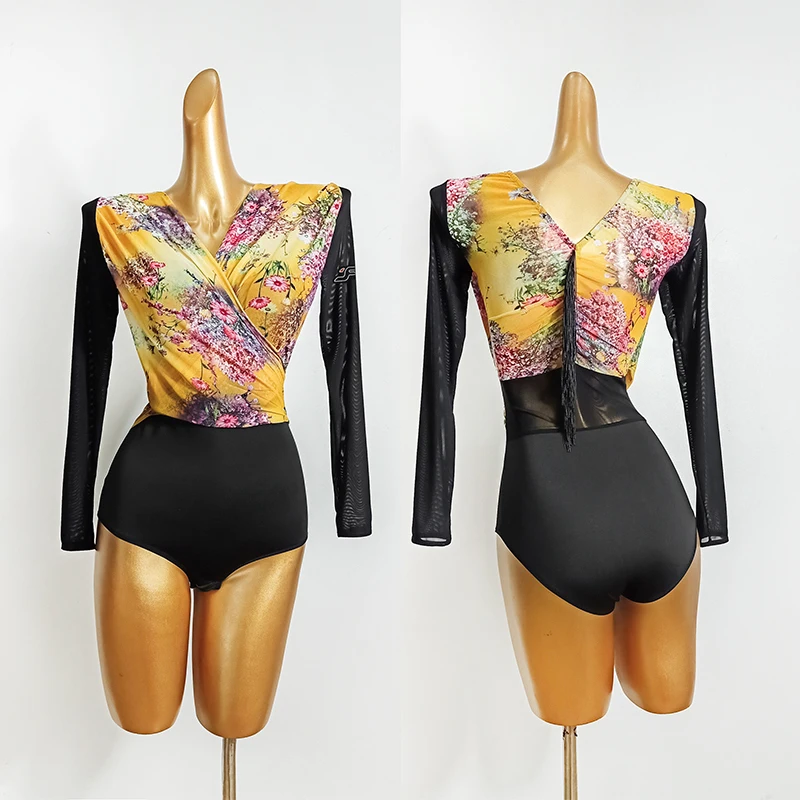 Women'S Long-Sleeved Latin Dance Tops New Printed Net Yarn Sexy Bodysuit Latin Practice Clothes Ballroom Dancing Clothes DN7352
Women'S Long-Sleeved Latin Dance Tops New Printed Net Yarn Sexy Bodysuit Latin Practice Clothes Ballroom Dancing Clothes DN7352