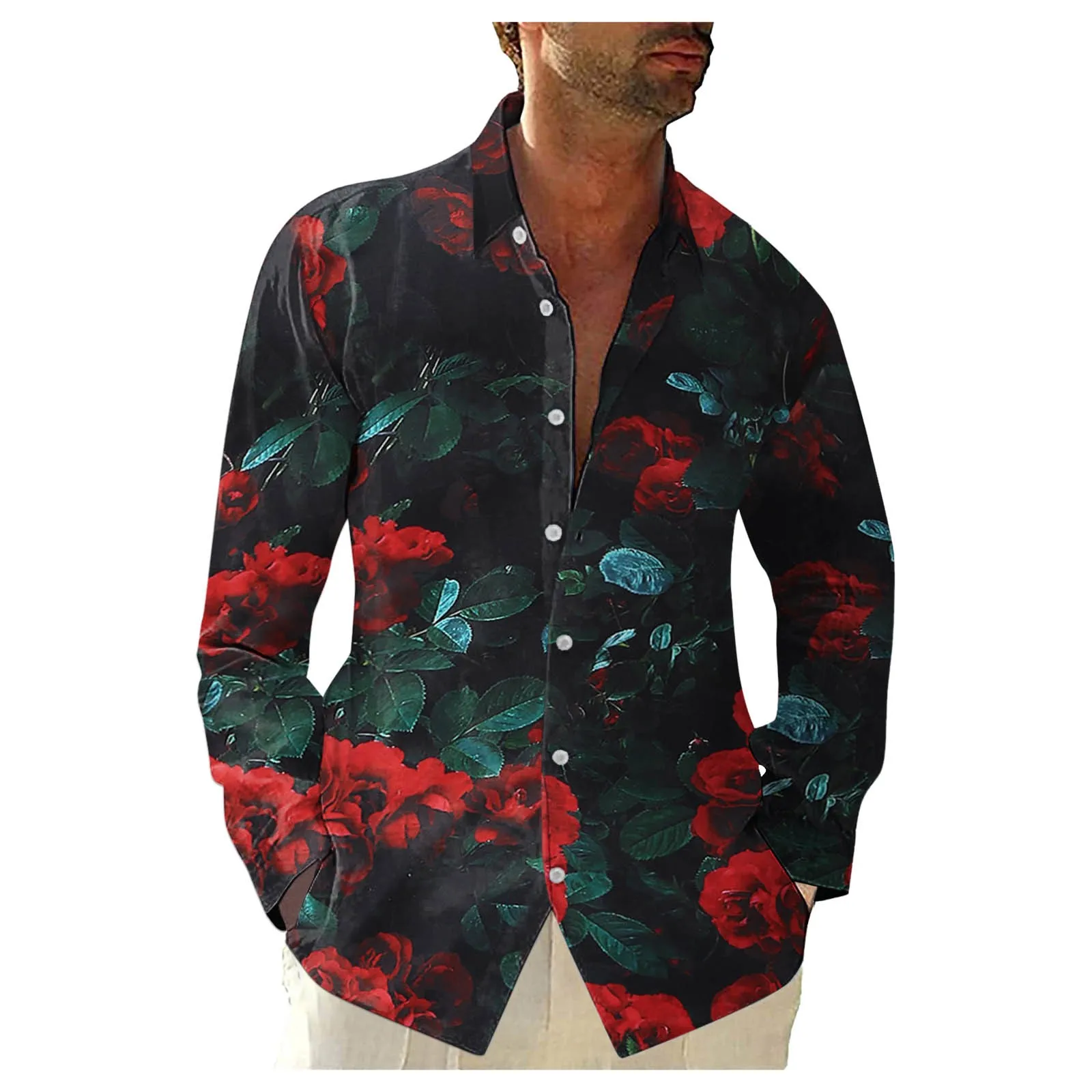 Рубашка мужская с цветочным принтом, повседневная приталенная, на пуговицах, с воротником с лацканами, длинный рукав, оверсайз
Рубашка мужская с цветочным принтом, повседневная приталенная, на пуговицах, с воротником с лацканами, длинный рукав, оверсайз
