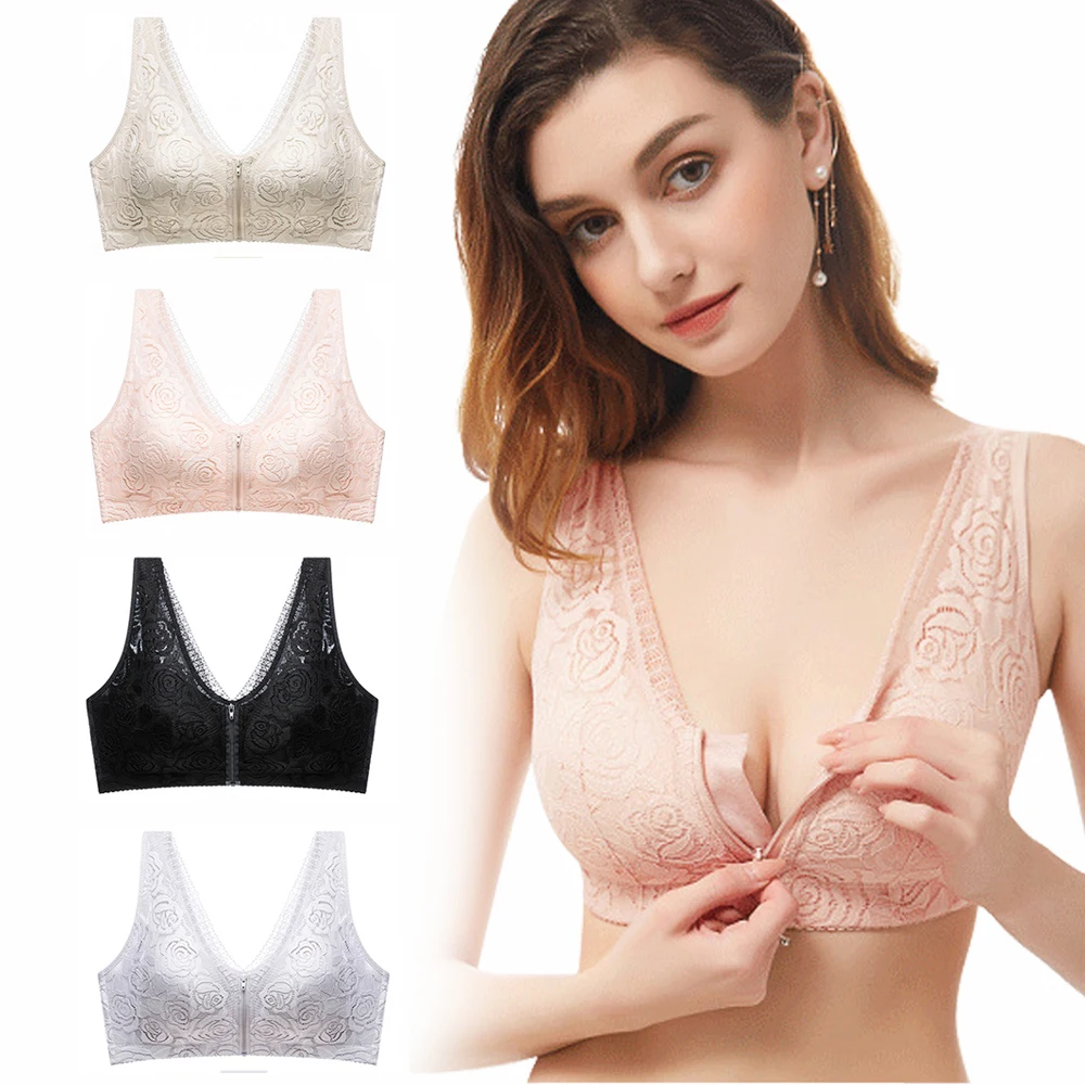 Thin Floral Lace Bra Plus Size Women's Underwear No Rims Front Zip Shock Large Sexy Lingerie Comfortable Female Sleep Bralette
Thin Floral Lace Bra Plus Size Women's Underwear No Rims Front Zip Shock Large Sexy Lingerie Comfortable Female Sleep Bralette