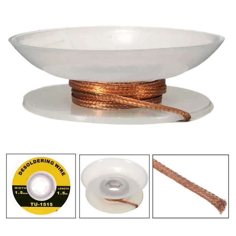 TU-1515 Professional Welding Wires 1.5mm Solder Wick Precision Desoldering Wire Accessories Braid Handy Soldering Wick
TU-1515 Professional Welding Wires 1.5mm Solder Wick Precision Desoldering Wire Accessories Braid Handy Soldering Wick