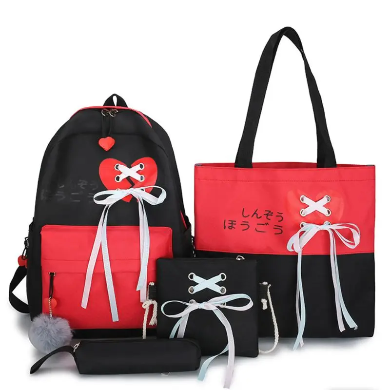 4pcs Canvas School Backpack Daypack Ribbon Shoulder Bags Handbag Pencil Case Set New 2021
4pcs Canvas School Backpack Daypack Ribbon Shoulder Bags Handbag Pencil Case Set New 2021