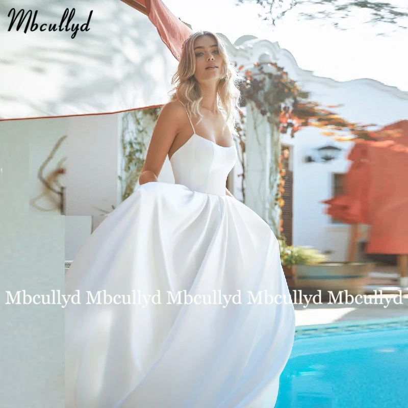 Винтажные Длинные атласные свадебные платья на бретельках с открытой спиной для принцессы со шлейфом и карманами
Винтажные Длинные атласные свадебные платья на бретельках с открытой спиной для принцессы со шлейфом и карманами