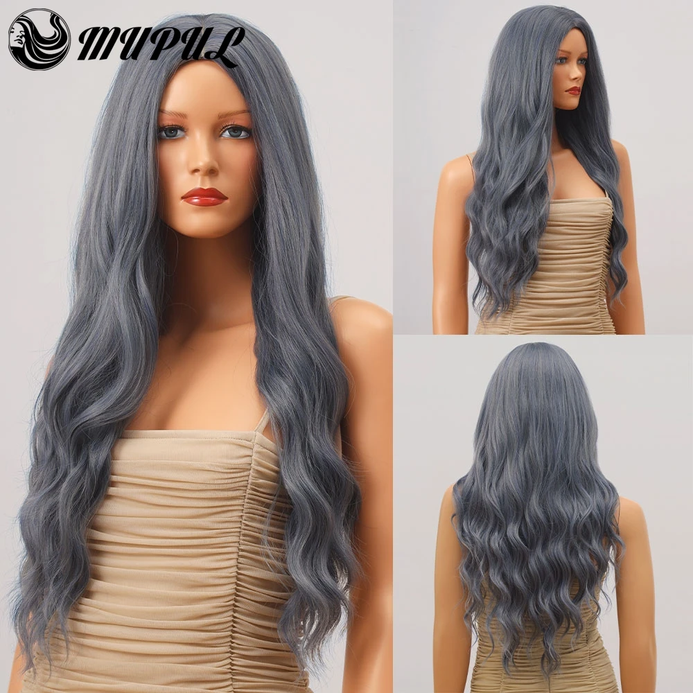 Long Cyan Grey Wave Daily Colored Hair Synthetic Wigs For White Women Nutural Heat Resistant Party Cosplay Wavy Fiber Female Wig
Long Cyan Grey Wave Daily Colored Hair Synthetic Wigs For White Women Nutural Heat Resistant Party Cosplay Wavy Fiber Female Wig