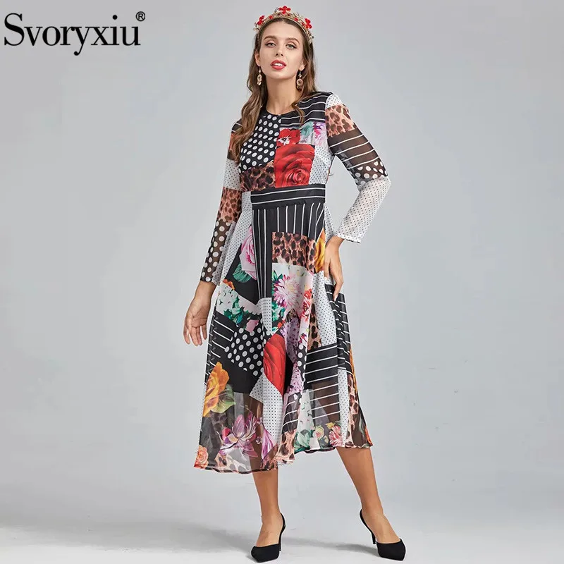Svoryxiu Runway Designer Summer Fashion Dress Women's Elegant O-Neck Long Sleeve Color Matching Flower Print Bohemian Dress
Svoryxiu Runway Designer Summer Fashion Dress Women's Elegant O-Neck Long Sleeve Color Matching Flower Print Bohemian Dress