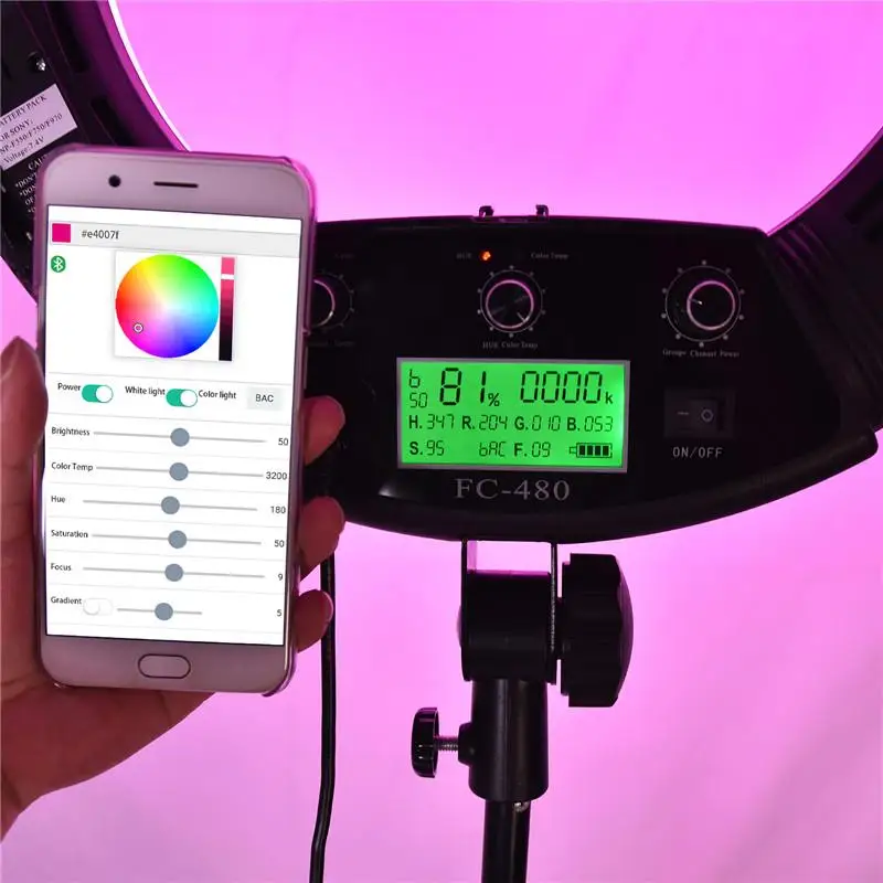Yidoblo Black FC-480 RGB LED Ring Light LED Video Makeup Lamp Photography Movie film Studio broadcast Ring lamp +2M stand+ bag
Yidoblo Black FC-480 RGB LED Ring Light LED Video Makeup Lamp Photography Movie film Studio broadcast Ring lamp +2M stand+ bag