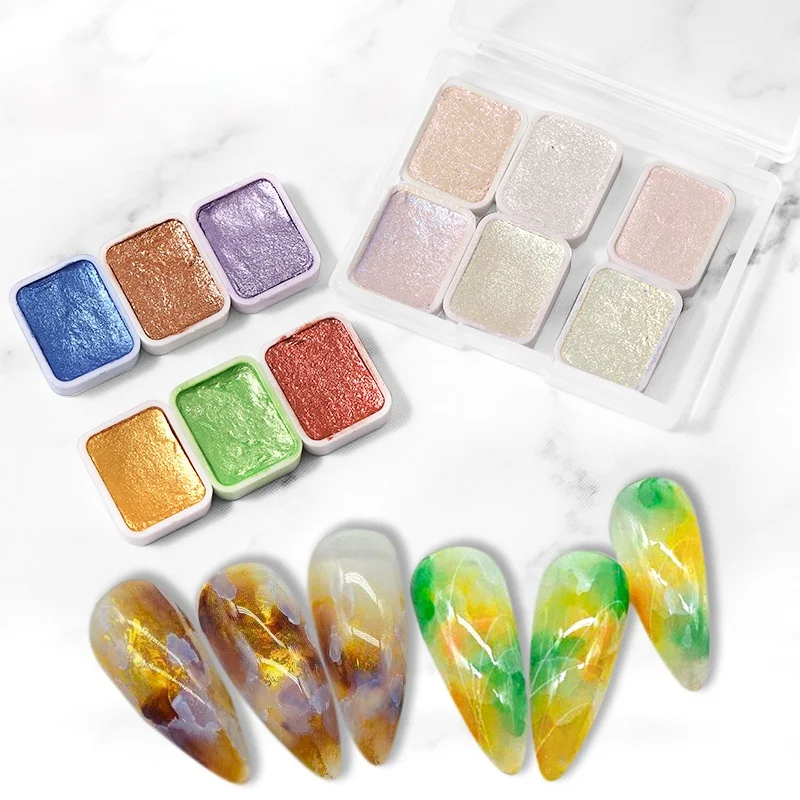 Japanese nail art aurora powder ink art nail art solid pearl watercolor color nail halo dyeing painted marble watercolor paint
Japanese nail art aurora powder ink art nail art solid pearl watercolor color nail halo dyeing painted marble watercolor paint