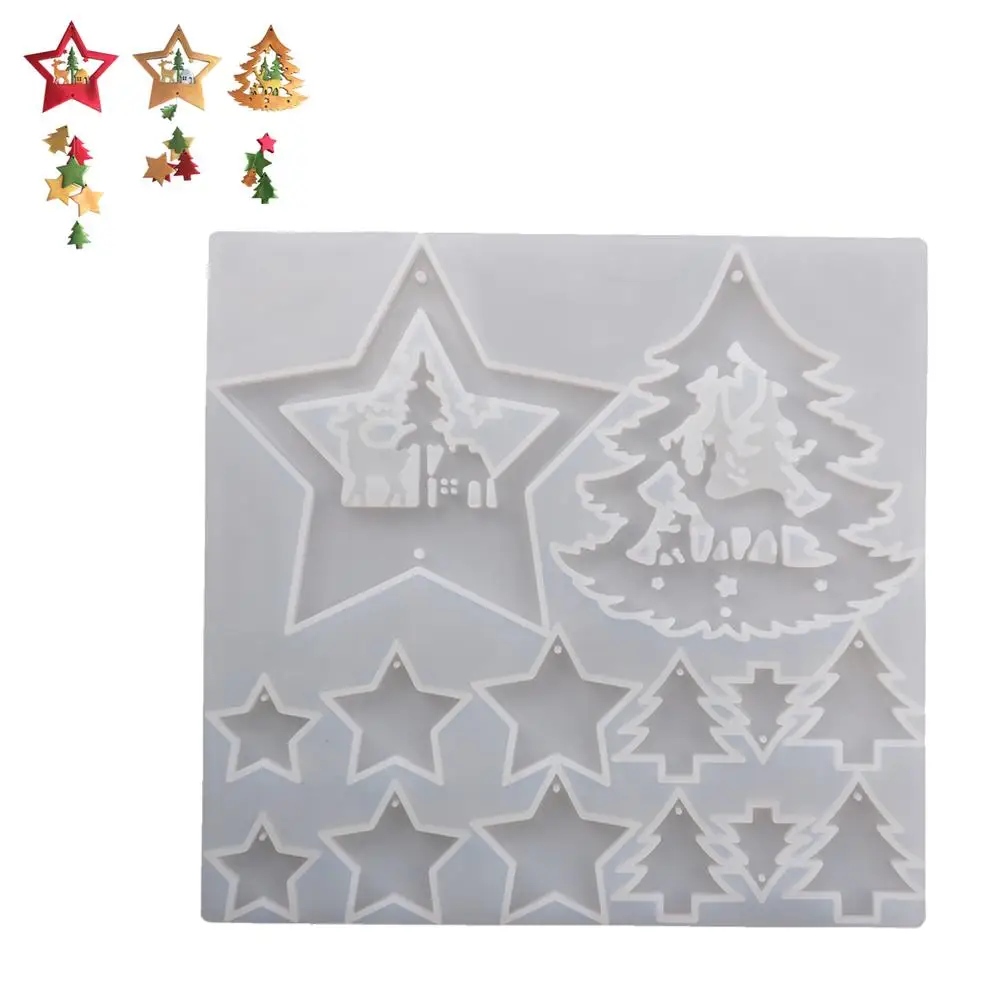 Christmas Epoxy Resin Casting Mould DIY Silicone Mold Christmas Tree Star Shape Handmde Pendant Earrings Keychain Phone Orna
Christmas Epoxy Resin Casting Mould DIY Silicone Mold Christmas Tree Star Shape Handmde Pendant Earrings Keychain Phone Orna