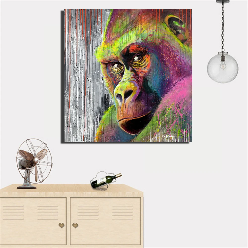 Colorful Monkey Gorilla Animal Graffit Abstract Artwork Canvas Painting Wall Art Poster and Prints For Living Room Decoration
Colorful Monkey Gorilla Animal Graffit Abstract Artwork Canvas Painting Wall Art Poster and Prints For Living Room Decoration