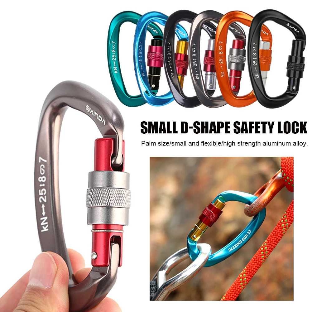 25KN Professional Climbing Carabiner D Shape Aviation Aluminum Safety Lock Outdoor Climbing Ascend Mountaineering Equipment
25KN Professional Climbing Carabiner D Shape Aviation Aluminum Safety Lock Outdoor Climbing Ascend Mountaineering Equipment