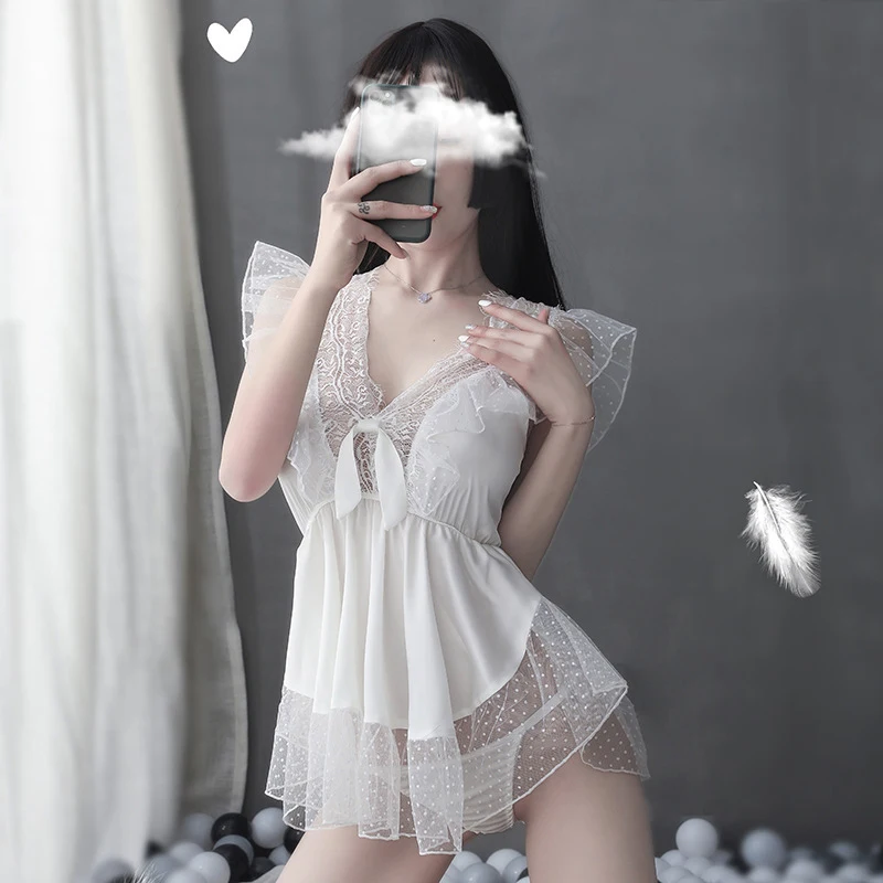 Dark perfume Women's Sexy Perspective Lace Lingerie Erotic Costume Polyester Short Skirt Suit Net Yarn One Size For Female
Dark perfume Women's Sexy Perspective Lace Lingerie Erotic Costume Polyester Short Skirt Suit Net Yarn One Size For Female