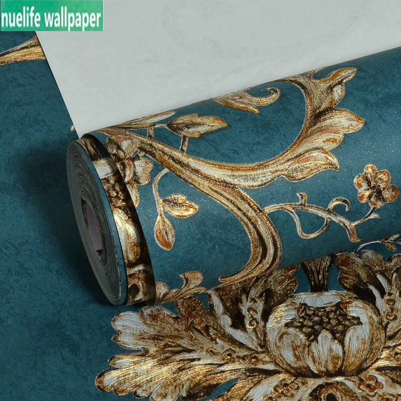 Nostalgic retro wallpaper American 3D blue large flower bedroom living room shop TV background European non-woven wallpaper
Nostalgic retro wallpaper American 3D blue large flower bedroom living room shop TV background European non-woven wallpaper