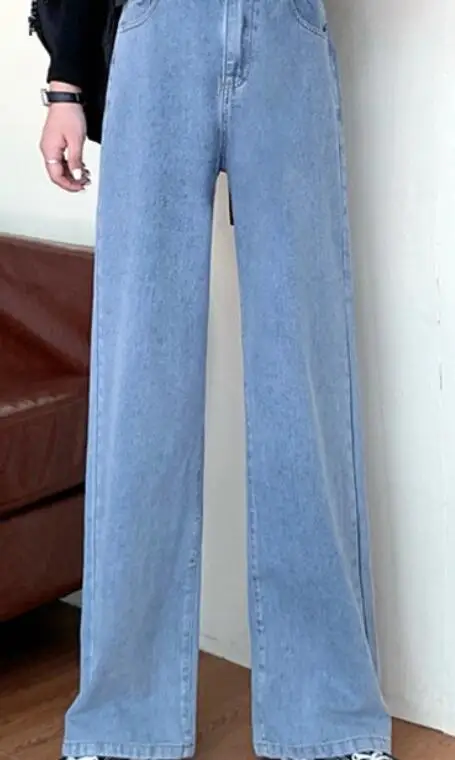 Korean new women's high waist wide leg jeans long pants 
Korean new women's high waist wide leg jeans long pants