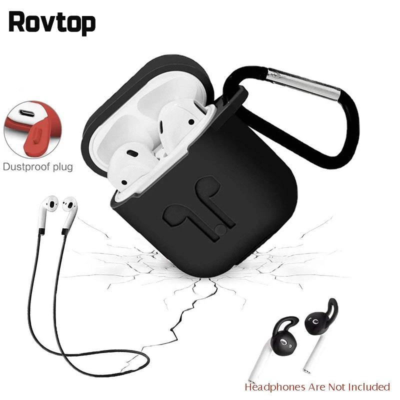 Мягкий силиконовый чехол для наушников Rovtop Apple Airpods противоударный AirPods Bluetooth