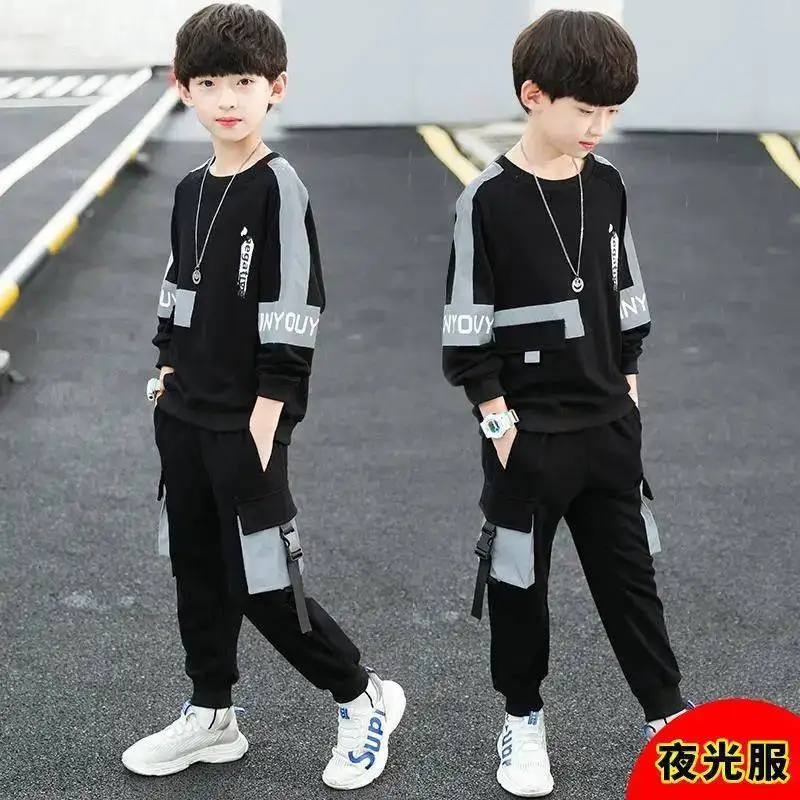 Reflective Spring Autumn Baby Boys Set Kids Sweatshirts+Pants Sport Tracksuit Teenage Children Clothing Suit High Quality
Reflective Spring Autumn Baby Boys Set Kids Sweatshirts+Pants Sport Tracksuit Teenage Children Clothing Suit High Quality
