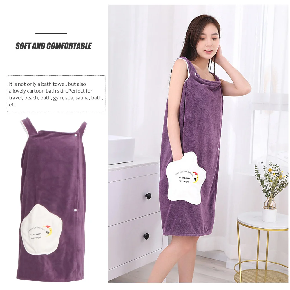 1pc Cartoon Sling Bathrobe Bath Towel Bathing Skirt Comfortable Bath Skirt
1pc Cartoon Sling Bathrobe Bath Towel Bathing Skirt Comfortable Bath Skirt