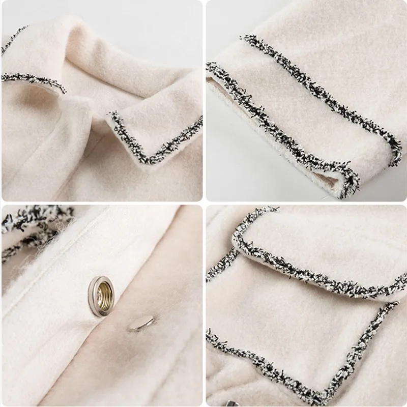 2020 New Autumn Winter Clothing Korean Loose Lapel Hit color Drawstring Wool Coat Women Short Thickening Jackets Outerwear XA351 
2020 New Autumn Winter Clothing Korean Loose Lapel Hit color Drawstring Wool Coat Women Short Thickening Jackets Outerwear XA351
