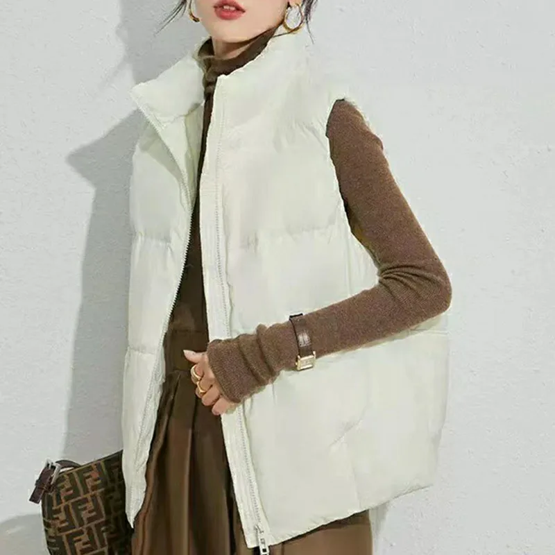 Fashion Stand Collar Simple Vests Women Elegant Side Pockets Coats Women Faux Leather Solid Straight Long Vests Ladies
Fashion Stand Collar Simple Vests Women Elegant Side Pockets Coats Women Faux Leather Solid Straight Long Vests Ladies