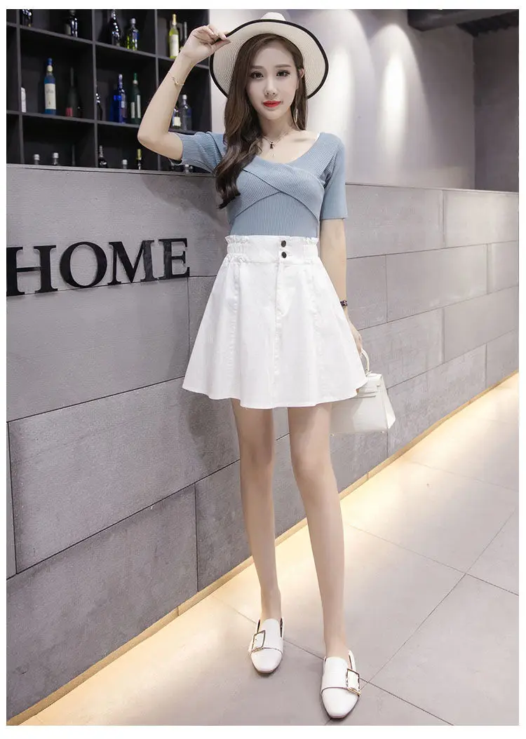 Temperament women's denim skirt summer new high waist pleated a line skirt fluffy skirt all match thin white skirt female
Temperament women's denim skirt summer new high waist pleated a line skirt fluffy skirt all match thin white skirt female