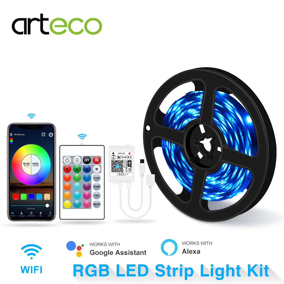 WiFi LED Strip Light Wireless RGB 5050 Led Strip Works With Alexa Google Home 5m 10m 15m 20m20m DC12V Flexible Diode Tape
WiFi LED Strip Light Wireless RGB 5050 Led Strip Works With Alexa Google Home 5m 10m 15m 20m20m DC12V Flexible Diode Tape