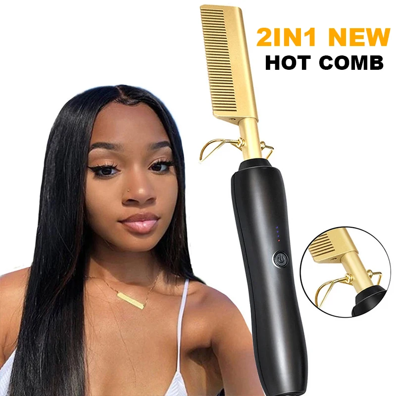 2 in 1 Hot Comb Straightener Electric Hair Straightener Hair Curler Wet Dry Use Hair Flat Irons Hot Heating Comb For Hair
2 in 1 Hot Comb Straightener Electric Hair Straightener Hair Curler Wet Dry Use Hair Flat Irons Hot Heating Comb For Hair