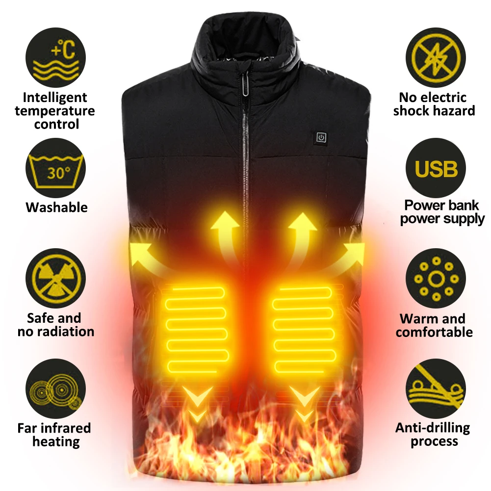 Men'S Outdoor USB Infrared Heating Vest Jacket Winter Electric Heating Warm Clothing Sports Vest heatedjacket High Recommend
Men'S Outdoor USB Infrared Heating Vest Jacket Winter Electric Heating Warm Clothing Sports Vest heatedjacket High Recommend