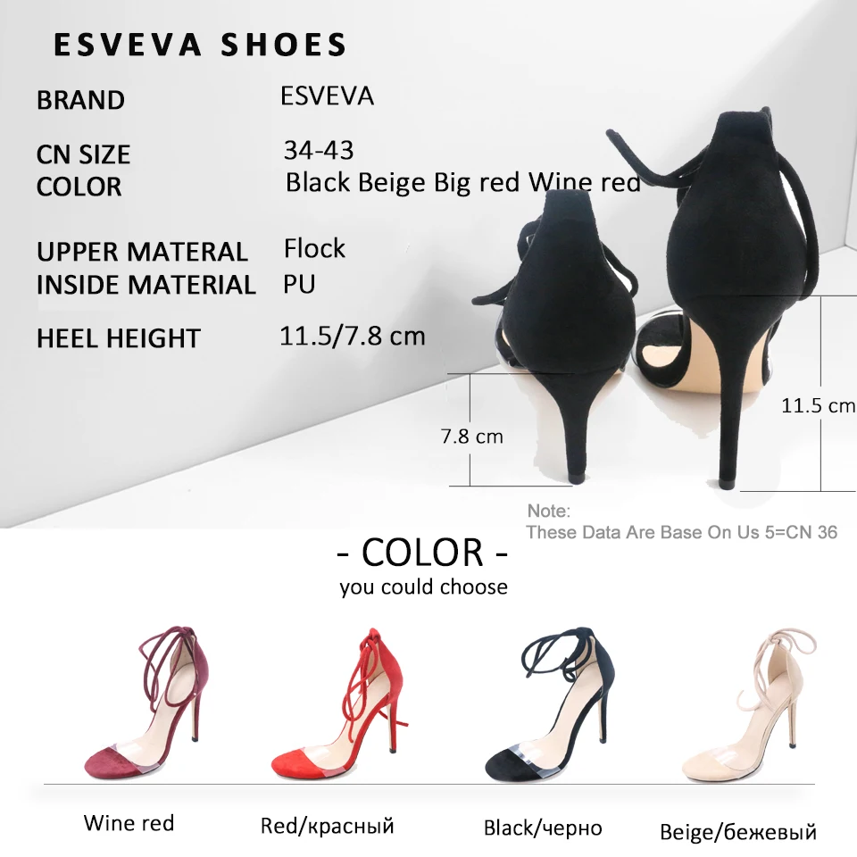 ESVEVA 2019 Women Sandals Lace Up Ankle Strap Summer Shoes Thin High Heels Pumps Party Elegant Sandals Open Women Shoes 34-43
ESVEVA 2019 Women Sandals Lace Up Ankle Strap Summer Shoes Thin High Heels Pumps Party Elegant Sandals Open Women Shoes 34-43