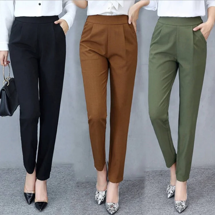 New Female Harlan Pants Women's Summer Autumn Elastic Waist Pants Versatile Solid Cool Trousers Slim Feet Casual Harem Pants
New Female Harlan Pants Women's Summer Autumn Elastic Waist Pants Versatile Solid Cool Trousers Slim Feet Casual Harem Pants