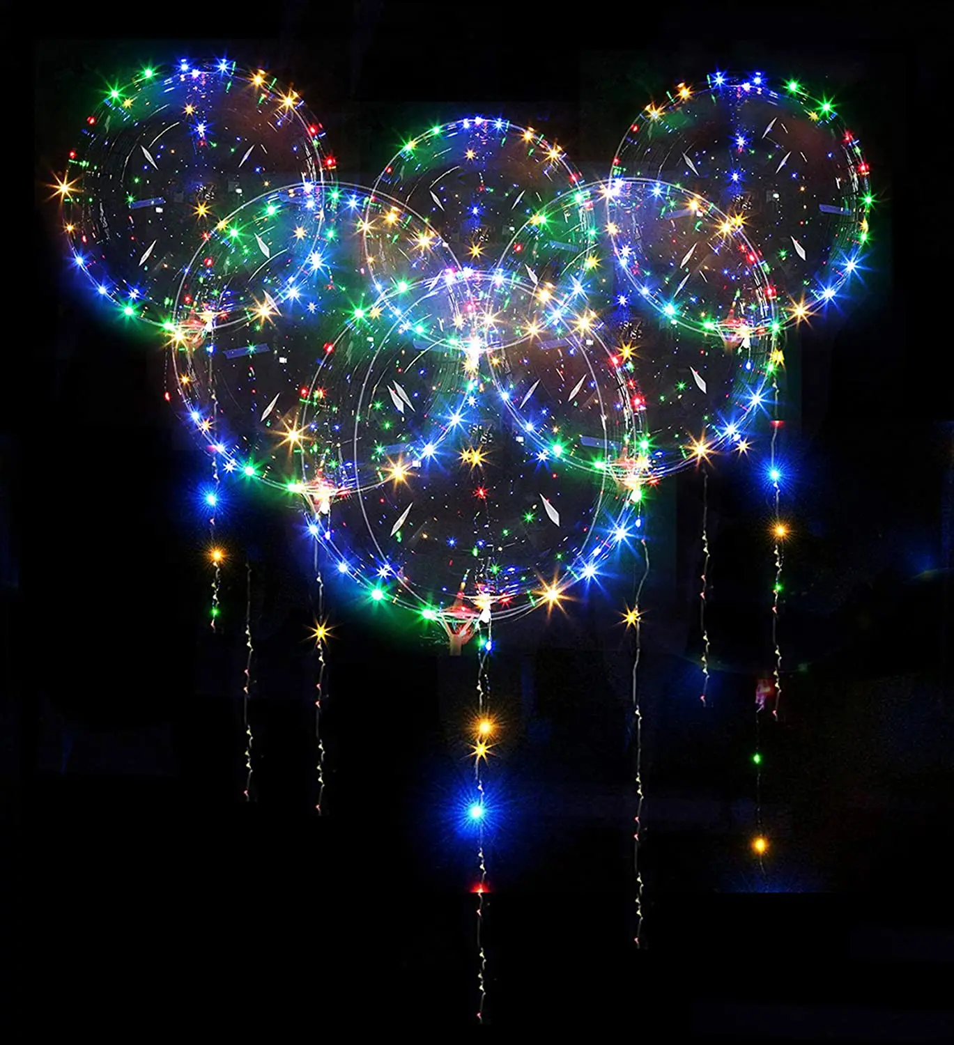 

5 Packs LED Light Up BoBo Balloons Decoration Indoor or Outdoor Birthday Wedding New Year Party Christmas Celebrations