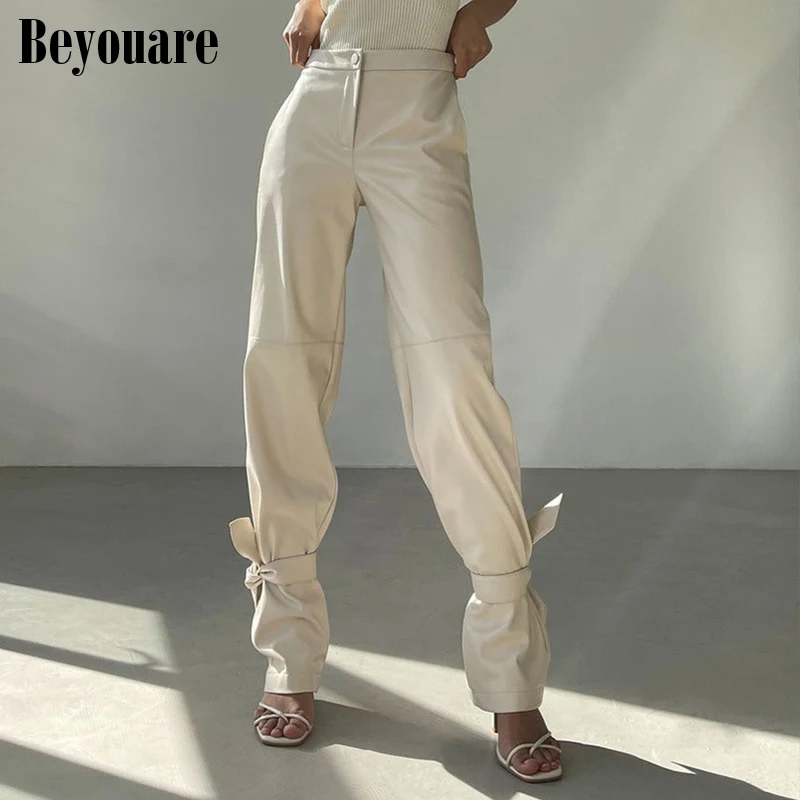 Beyouare Fashion Y2K Faux Leather Trousers Women Pants High Waist Legs Bandage Straight Pants Autumn Elegant Bottoms Streetwear
Beyouare Fashion Y2K Faux Leather Trousers Women Pants High Waist Legs Bandage Straight Pants Autumn Elegant Bottoms Streetwear