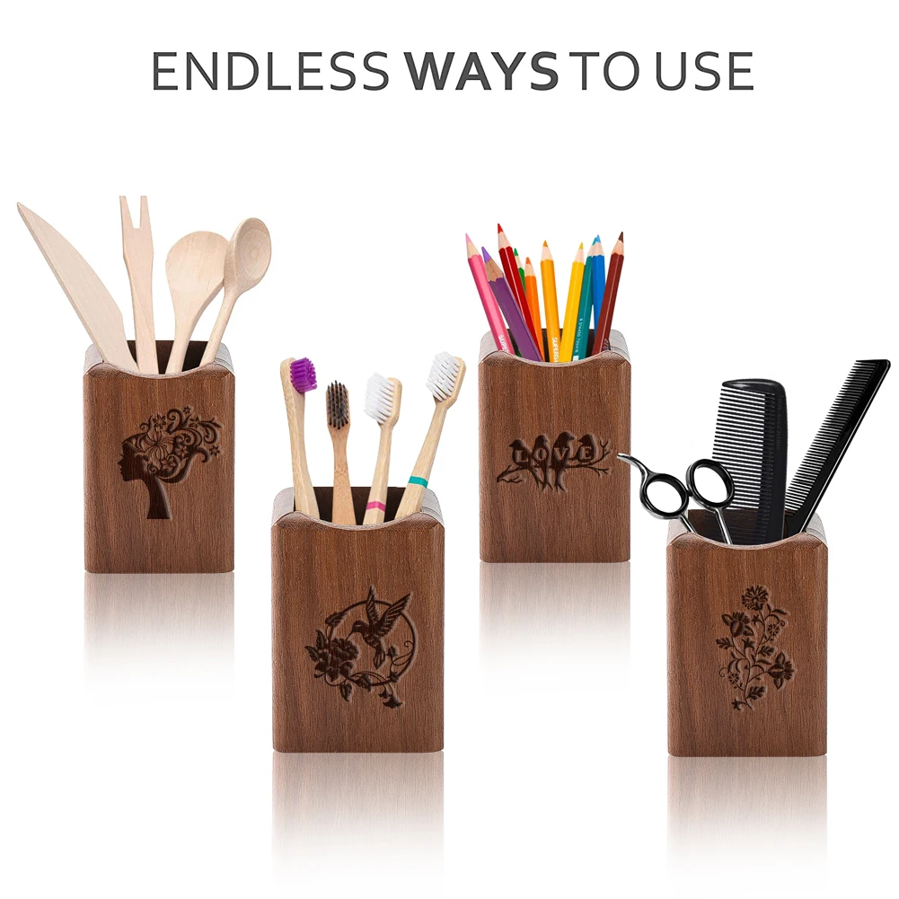 Pencil Holder Beech Black Walnut Wooden with Flower Pattern Desktop Stationery Organizer Pen Storage Box for Home House Office
Pencil Holder Beech Black Walnut Wooden with Flower Pattern Desktop Stationery Organizer Pen Storage Box for Home House Office