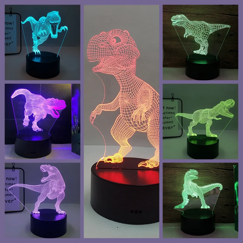 Dinosaur Series 7-color Touch 3D LED Night Light Creative Personality Children's Home Decoration Gift Light Christmas Ornaments
Dinosaur Series 7-color Touch 3D LED Night Light Creative Personality Children's Home Decoration Gift Light Christmas Ornaments