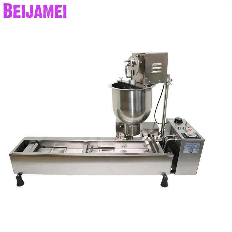 

BEIJAMEI 101 Automatic Donut Making Machines/Stainless Steel Dount Fryer Mini Doughnut Maker with 25mm 35mm 45mm Mould